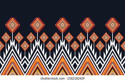 Diseño de patrones geométricos étnicos Ikat.