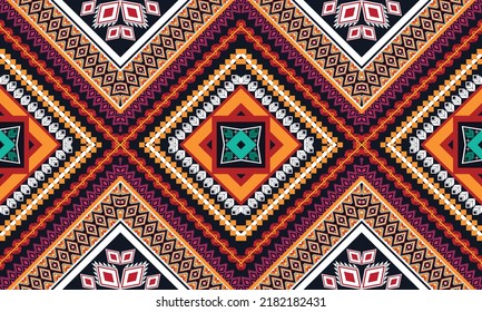 Ikat ethnic geometric pattern design.