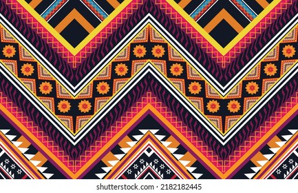 Ikat ethnic geometric pattern design.