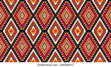 Diseño de patrones geométricos étnicos Ikat.