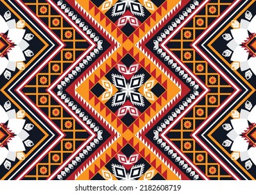 Diseño de patrones geométricos étnicos Ikat.