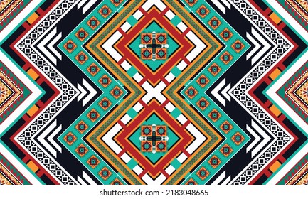 Diseño de patrones geométricos étnicos Ikat.