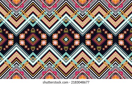 Ikat ethnic geometric pattern design.