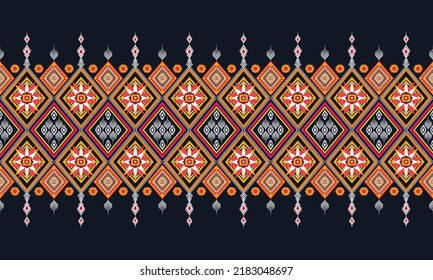 Ikat ethnic geometric pattern design.