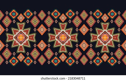 Ikat ethnic geometric pattern design.