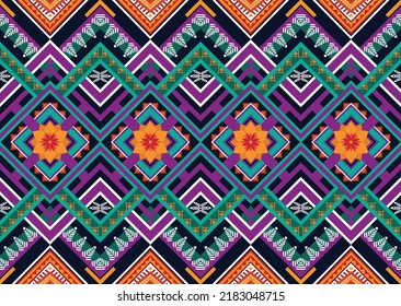 Ikat ethnic geometric pattern design.