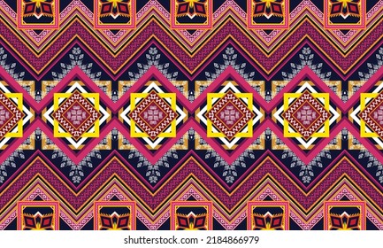 Diseño de patrones geométricos étnicos Ikat.
