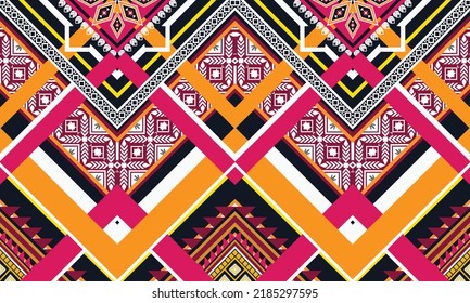 Ikat ethnic geometric pattern design.