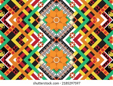 Diseño de patrones geométricos étnicos Ikat.