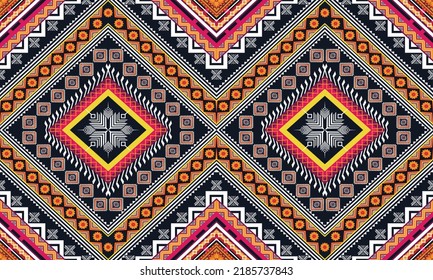Diseño de patrones geométricos étnicos Ikat.
