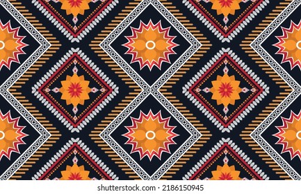 Ikat ethnic geometric pattern design.