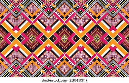 Diseño de patrones geométricos étnicos Ikat.