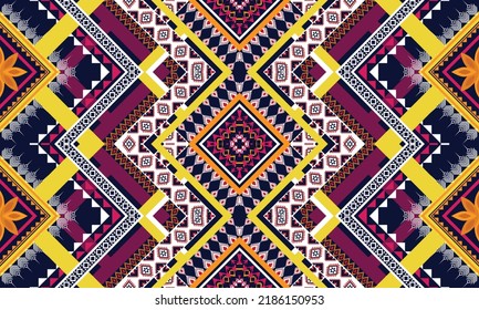 Ikat ethnic geometric pattern design.