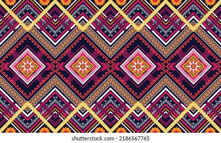 Ikat ethnic geometric pattern design.