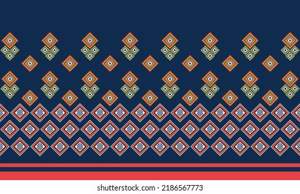 Ikat ethnic geometric pattern design.