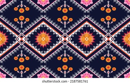 Ikat ethnic geometric pattern design.