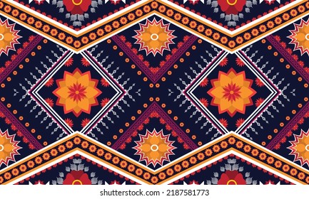 Ikat ethnic geometric pattern design.