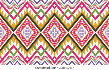 Diseño de patrones geométricos étnicos Ikat.