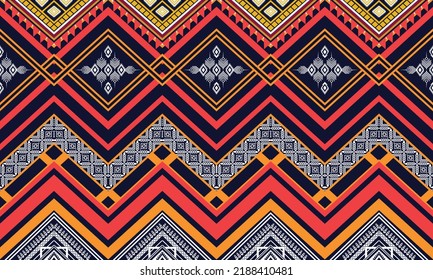 Ikat ethnic geometric pattern design.