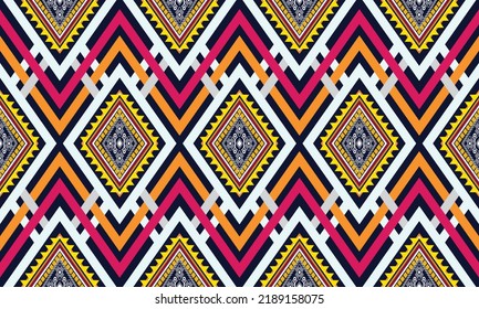 Diseño de patrones geométricos étnicos Ikat.