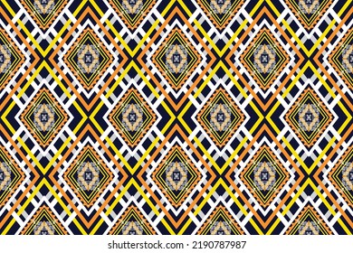Ikat ethnic geometric pattern design.