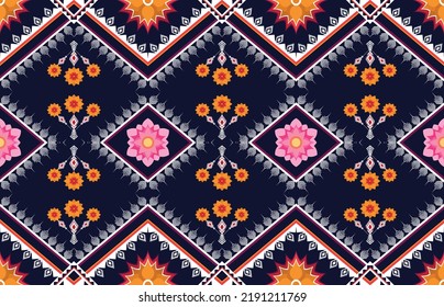 Ikat ethnic geometric pattern design.