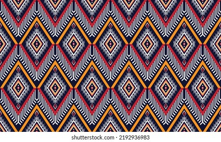 Ikat ethnic geometric pattern design.