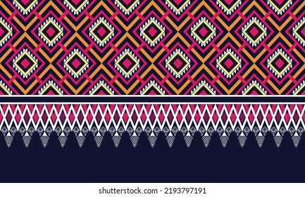 Diseño de patrones geométricos étnicos Ikat.