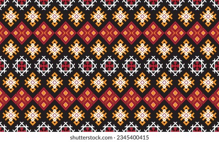 Ikat ethnic geometric pattern design.