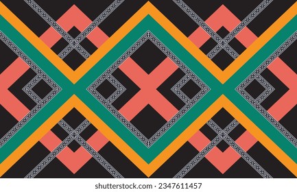 Ikat ethnic geometric pattern design.