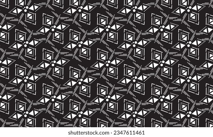 Ikat ethnic geometric pattern design.