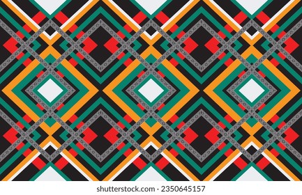 Ikat ethnic geometric pattern design.