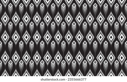Ikat ethnic geometric pattern design.
