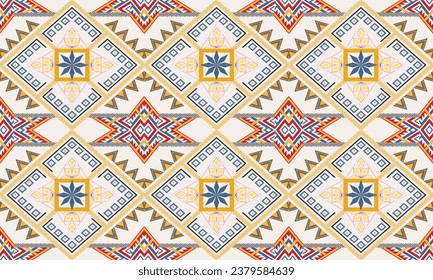 Ikat ethnic geometric pattern design.