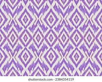 Ikat Ethnic geometric seamless pattern.Ethnic geometric seamless in Ikat design for textile,fabric and textures. Ikat Ethnic geometric pattern for hand drawn style seamless background.Hand drawn Ikat.