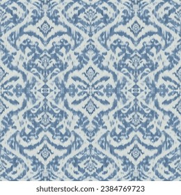 Ikat Ethnic geometric seamless pattern.Ethnic geometric seamless in Ikat design for textile,fabric and textures. Ikat Ethnic geometric pattern for hand drawn style seamless background.Hand drawn Ikat.