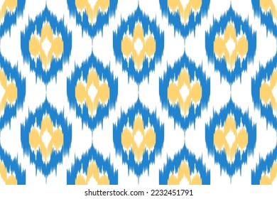 Ikat ethnic Hungarian seamless pattern decoration design. Aztec fabric carpet boho mandalas textile decor wallpaper. Tribal native motif ornaments African American folk traditional embroidery vector  - Shutterstock ID 2232451791