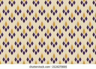 Ikat ethnic Indian seamless pattern. Design for background, wallpaper, vector illustration, fabric, clothing, batik, carpet, embroidery.