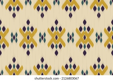 Ikat ethnic Indian seamless pattern. Design for background, wallpaper, vector illustration, fabric, clothing, batik, carpet, embroidery.
