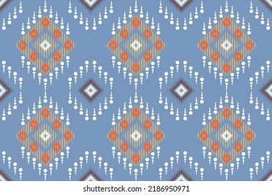 Ikat ethnic Indian seamless pattern design. tribal African geometric vector ikat pattern. Folk embroidery, Indian, Scandinavian, Gypsy, Mexican, African rug, wallpaper.