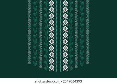 Ikat bordado pescoço étnico elementos astecas borda oriental padrão tradicional pescoço. Design geométrico nativo para decoração, textura, moda, ornamento, tecido, roupas, gráfico, impressão, têxteis