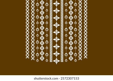 Ikat ethnic neck embroidery geometric Aztec style design for fabric, clothing, necklace pattern, border decor, element, texture, textile, decoration, fashion, graphic, wallpaper, printing, necklace
