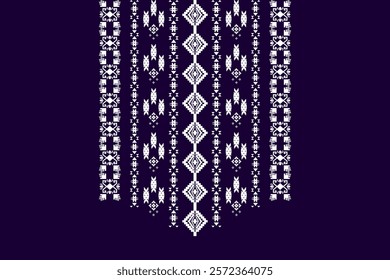 Ikat ethnic neck embroidery geometric Aztec style design for fabric, clothing, necklace pattern, border decor, element, texture, textile, decoration, fashion, graphic, wallpaper, printing, necklace
