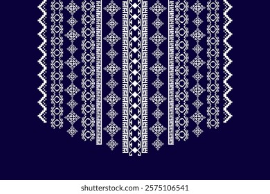 Ikat ethnic neck embroidery geometric Aztec style design for fabric, clothing, necklace pattern, border decor, element, texture, textile, decoration, fashion, graphic, wallpaper, printing, necklace
