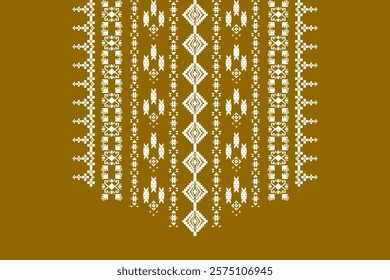 Ikat ethnic neck embroidery geometric Aztec style design for fabric, clothing, necklace pattern, border decor, element, texture, textile, decoration, fashion, graphic, wallpaper, printing, necklace
