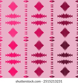 ikat ethnic ombre red native tribal seamless pattern stitch craft fashion design abstract artwork wallpaper retro hand drawn geometric shape embroidery template decoration print graphic 
