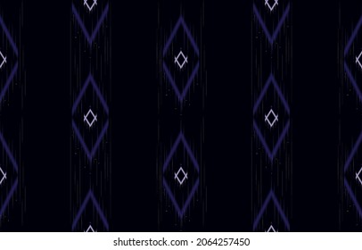 Patrón étnico de Ikat. Fondo abstracto para el diseño textil, papel pintado, texturas superficiales, estilo Boho, alfombra, ropa, envoltura, Batik,tela,sarong,Estilo de bordado de ilustración vectorial. EPS 10.