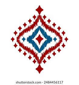 Ikat ethnic pattern art. American, Mexican style. Background Aztec tribal ornament. Design for fabric, clothing, textile, logo, symbol.