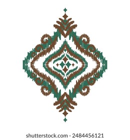 Ikat ethnic pattern art. American, Mexican style. Background Aztec tribal ornament. Design for fabric, clothing, textile, logo, symbol.
