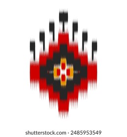 Ikat ethnic pattern art. American, Mexican style. Background Aztec tribal ornament. Design for fabric, clothing, textile, logo, symbol.